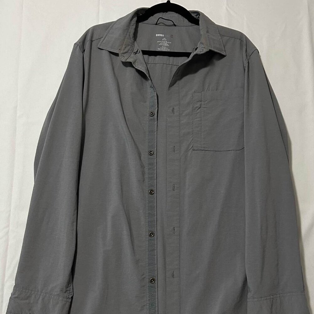 Swiss Tech Gray Button Up Shirt
